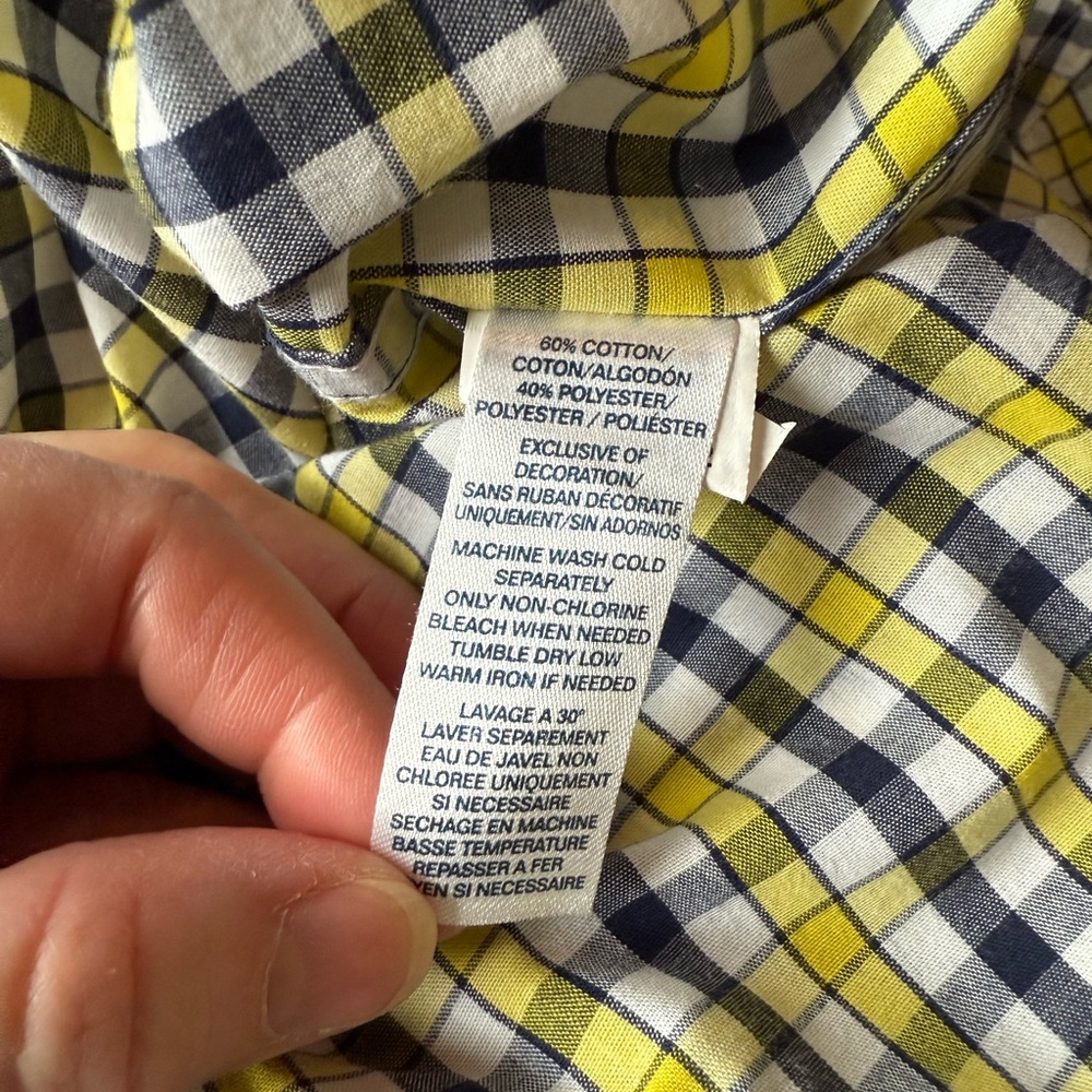 Chaps Yellow Plaid Button-Up Shirt - Picture 4 of 7